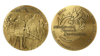 Mittelalter Münze mit personalisierter Prägung und Goldplattierung