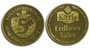 Gutschein Münze für Erdbeeren "Karls Erdbeertaler"