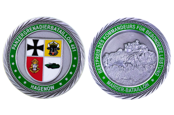 Individuell geprägt und colorierter Challenge Coin des Panzergrenadierbataillon