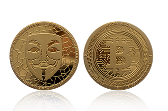 Cryptocoin geprägte Münze
