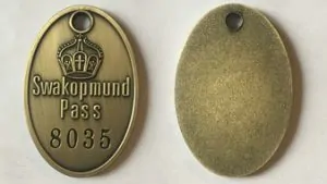Nachgeprägte historische Passmarke Swakopmund