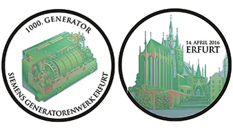 Produktionsgraphik der Erfurter SIEMENS Münze