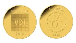 Goldene Vereinstaler individuell geprägt für den VDI 