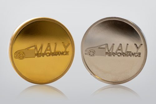 Maly Performance logogeprägte Münzen als Wertmarke