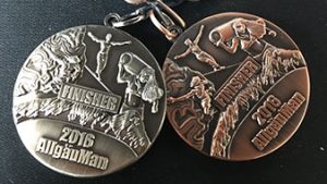 Individuell geprägte Sportmedaille zum Hindernislauf: Die Allgäu Man Medaille belohnt alle Teilnehmer