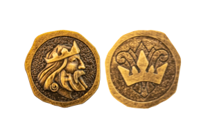 Antike Goldmünze mit Sonderform