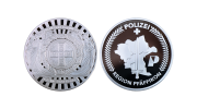 Polizeicoin individuell geprägt in polierte Platte Finish. Silbermünze der Polizei Pfäffikon