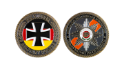 Feldjäger Coin. Individuell geprägter Challenge Coin mit Farbe aus Softemaille