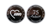 AWO Vereinsmünze zum 75. Jubiläum in Silber polierte Platte