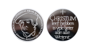 Individuelle Silbermünze in polierter Platte mit lutherisch-christlicher Prägung