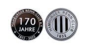 Silberne Jubiläumsmünze 170 Jahre des Hamburger Renn-Clubs mit personalisierter Prägung in polierter Platte