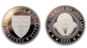 Vereinsmünze in Silber Polierte Platte mit Fußballvereinslogo geprägt