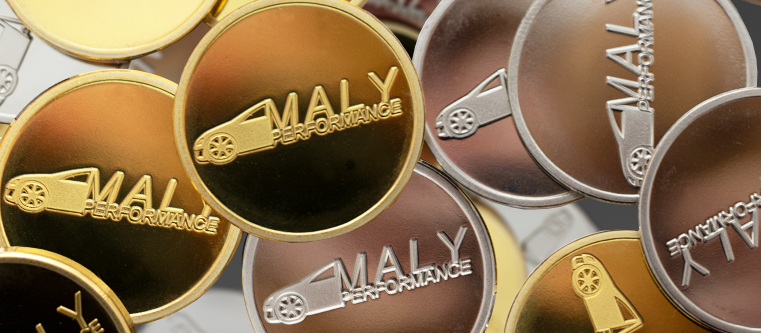 Maly Performance Wertmarken in Gold und Silber