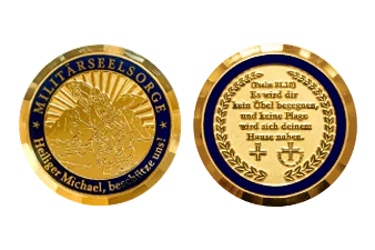 individueller Militärseelsorge-Coin in Gold und Emaille