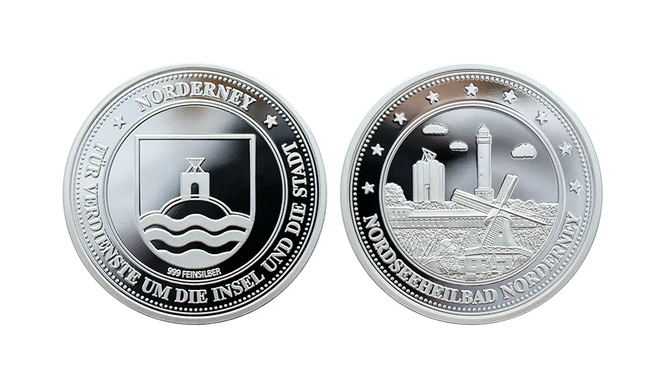 Eintrittsmünze in Silber geprägt mit individuellem Design