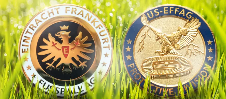 Münze für Einsatzkräfte Eintracht Frankfurt personalisierte Münze für Einsatzkräfte im Sicherheitsbereich
