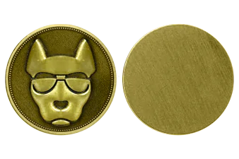Logo Münze aus Bronze als Element zum Produktlabelling