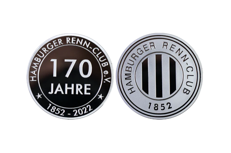 Jubiläumsmünze 170 Jahre des Hamburger Renn-Clubs in Silber geprägt