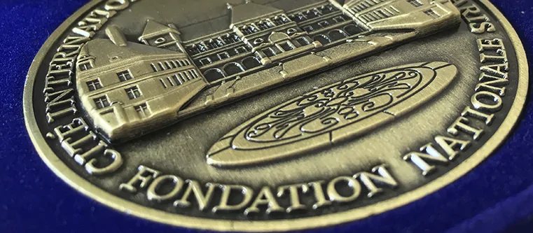 3D geprägte Medaille zur Grundsteinlegung in Paris